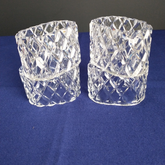CRYSTAL Diamond Hand Cut 🔮 4 Set Napkin Holders - Picture 7 of 8